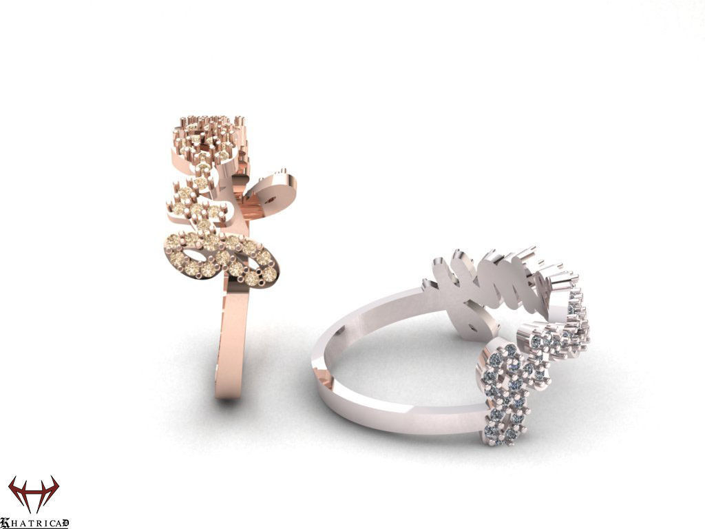 Alphabet Ring 3D print model_2