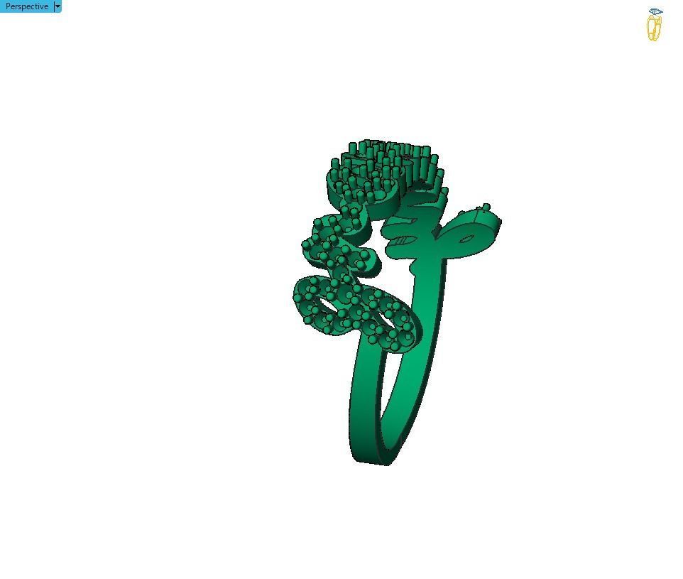 Alphabet Ring 3D print model_8