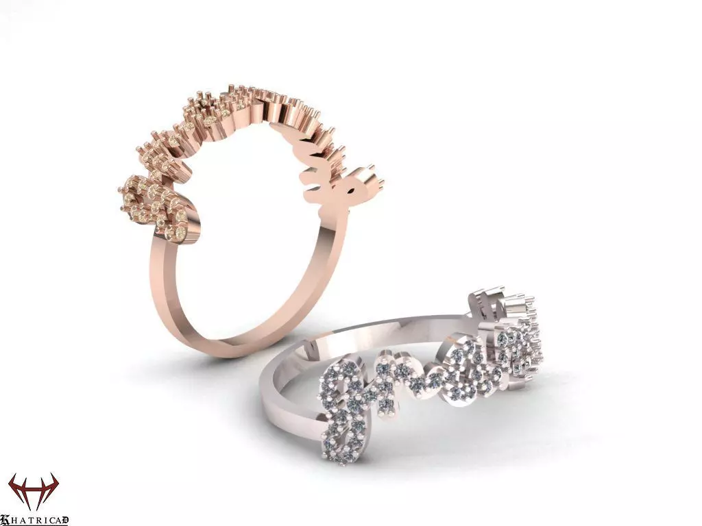 Alphabet Ring 3D print model_0