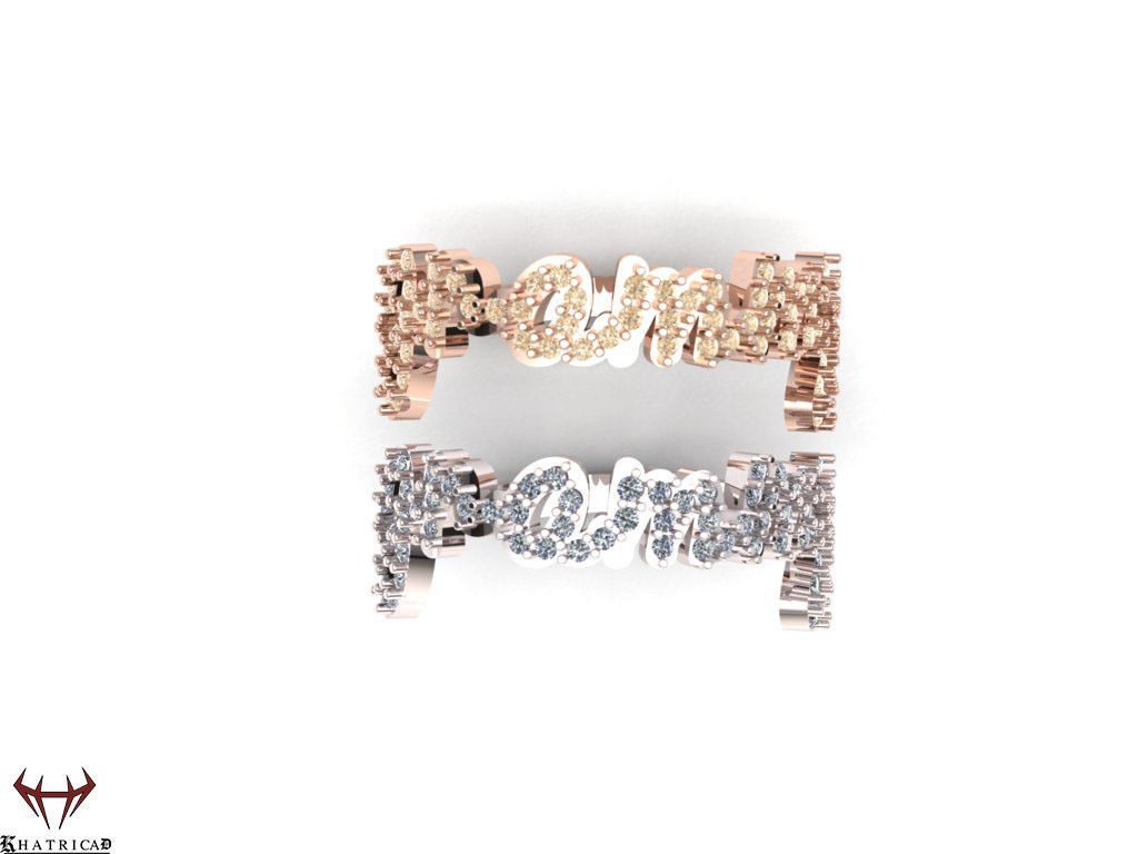 Alphabet Ring 3D print model_4