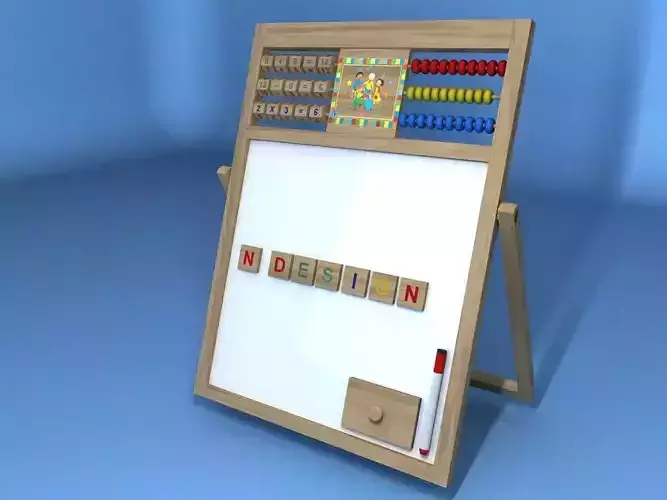 CAILLOU ABACUS WOOD WHITEBOARD 3D model