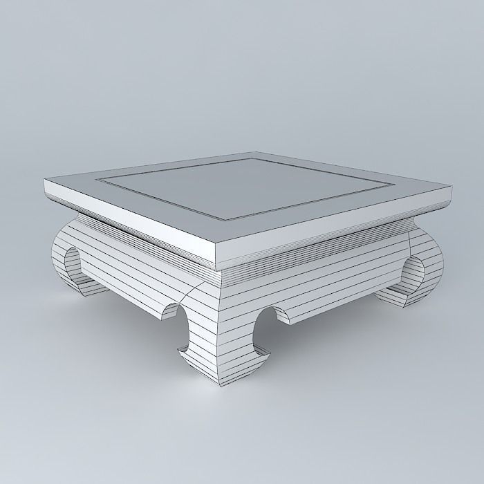 Chinese Low Table Free 3D model_3