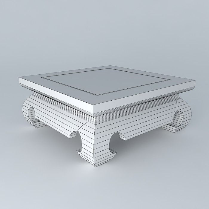Chinese Low Table Free 3D model_4