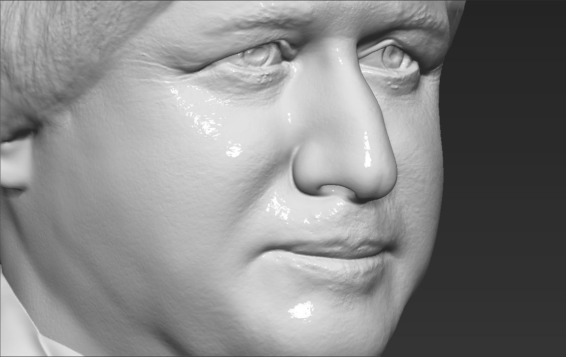 Boris Johnson 3D printing ready stl obj formats 3D print model_18