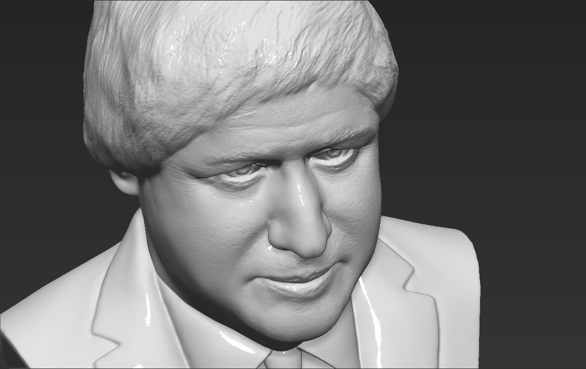 Boris Johnson 3D printing ready stl obj formats 3D print model_14