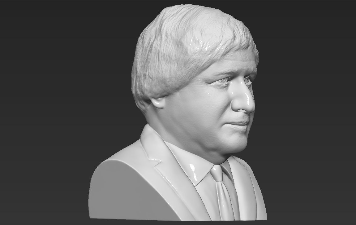 Boris Johnson 3D printing ready stl obj formats 3D print model_8