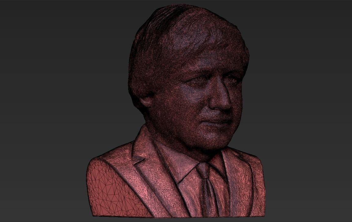 Boris Johnson 3D printing ready stl obj formats 3D print model_27