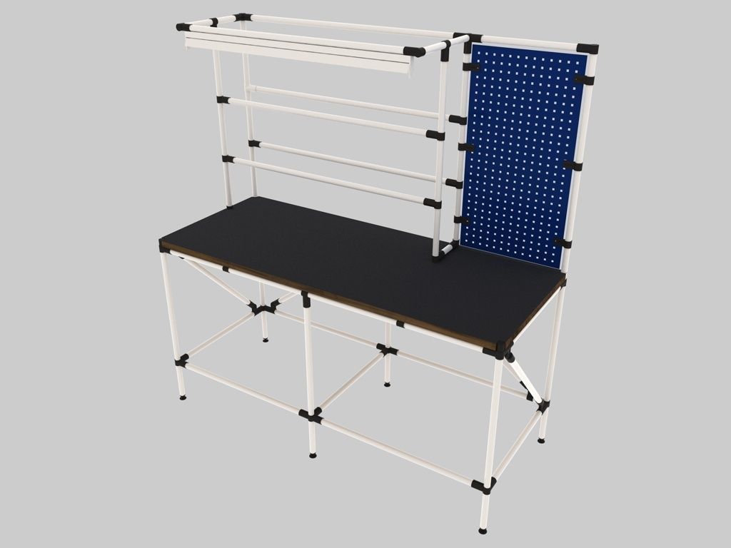 Workbench 3D model with table top 3D model_1