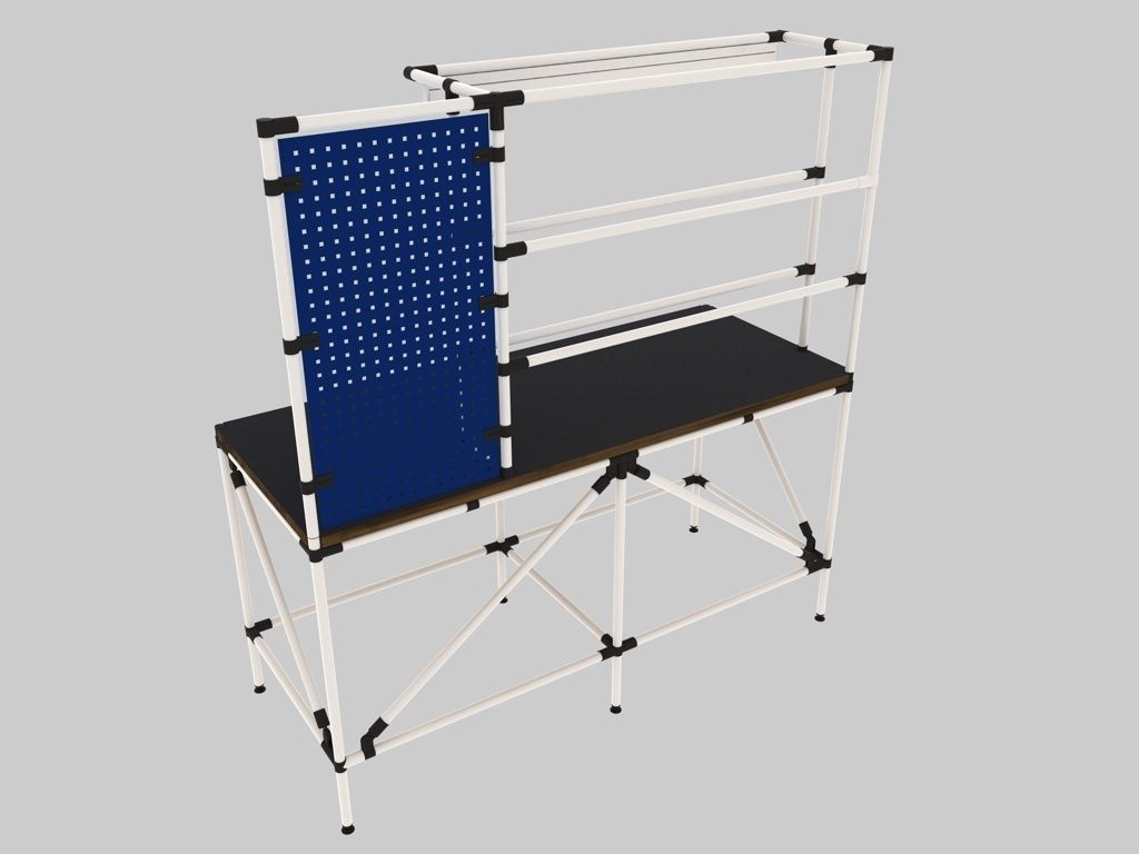 Workbench 3D model with table top 3D model_2