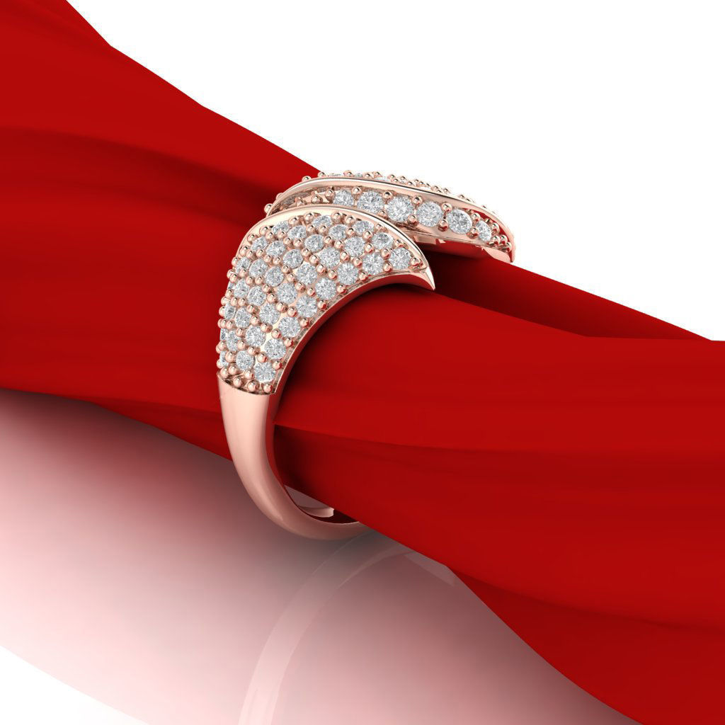 Leaf shape ring  3D print model_10