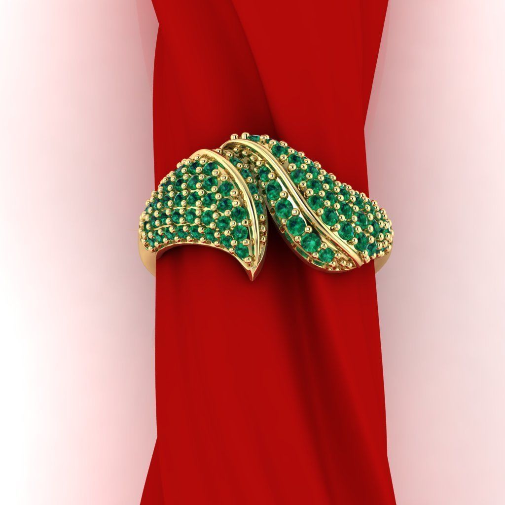 Leaf shape ring  3D print model_2