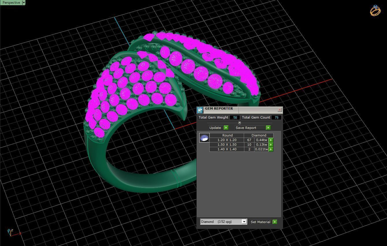 Leaf shape ring  3D print model_4