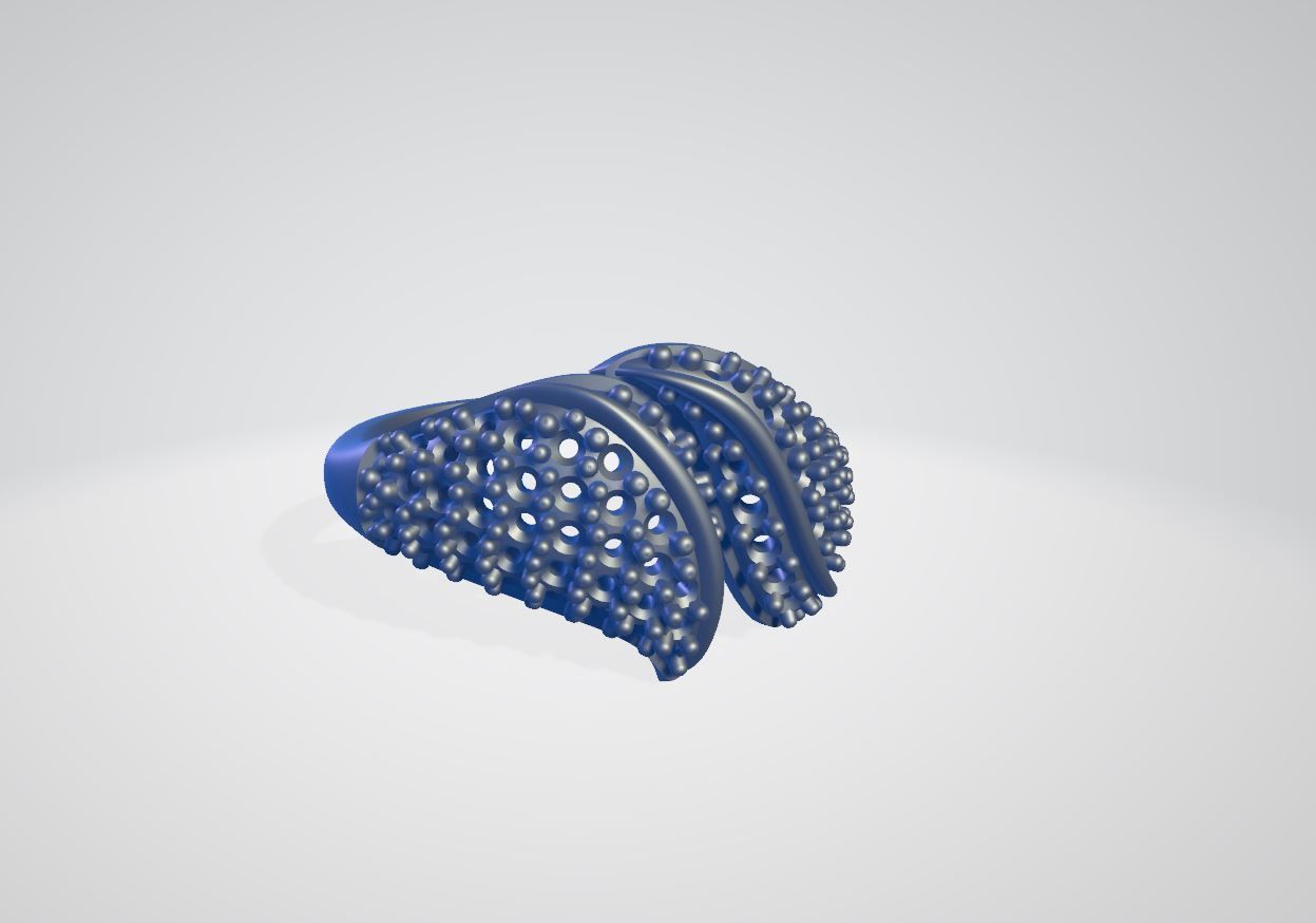 Leaf shape ring  3D print model_7