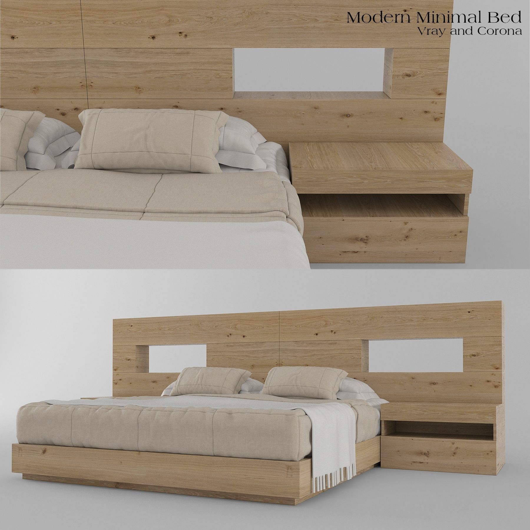 Bed room set 3D model_1