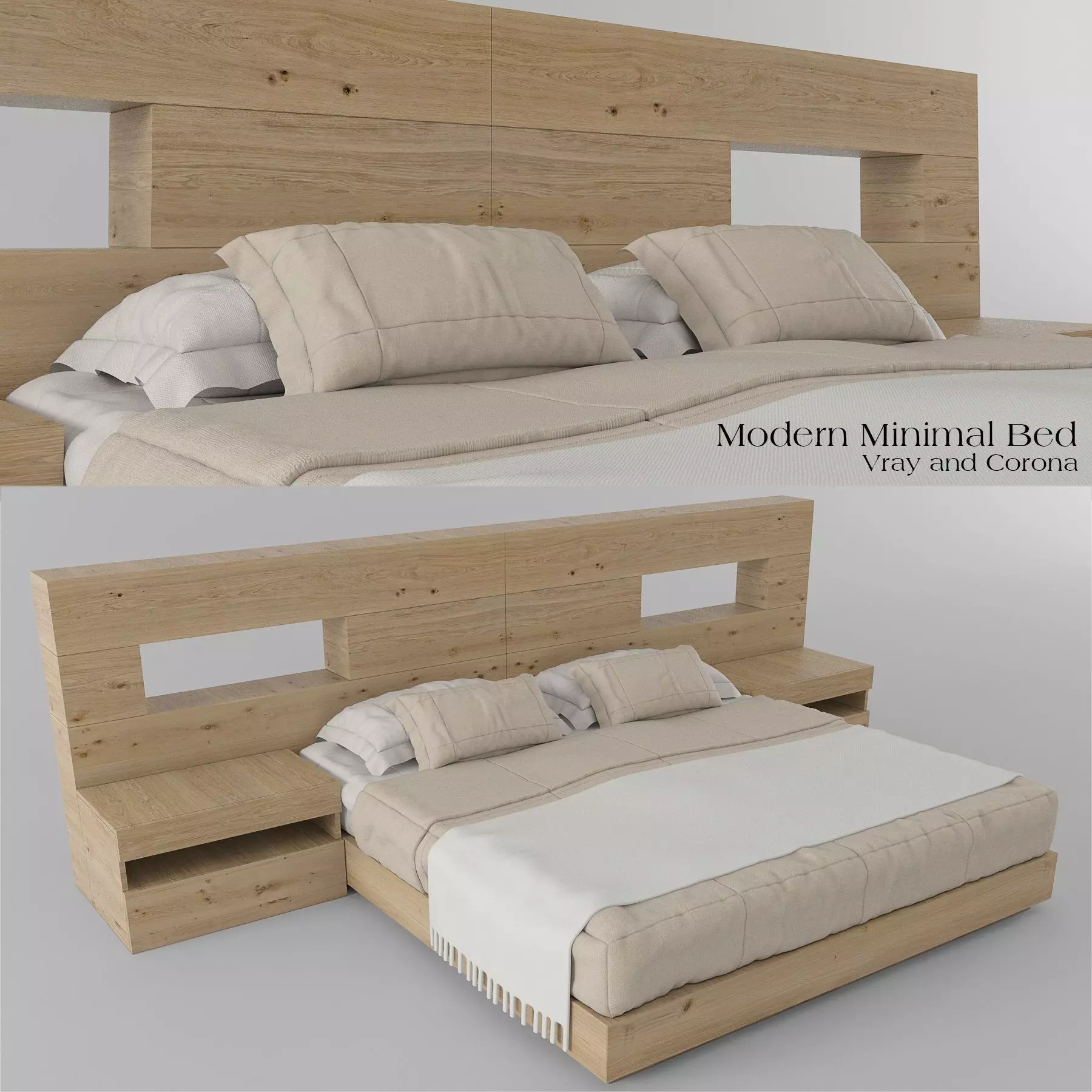 Bed room set 3D model_0