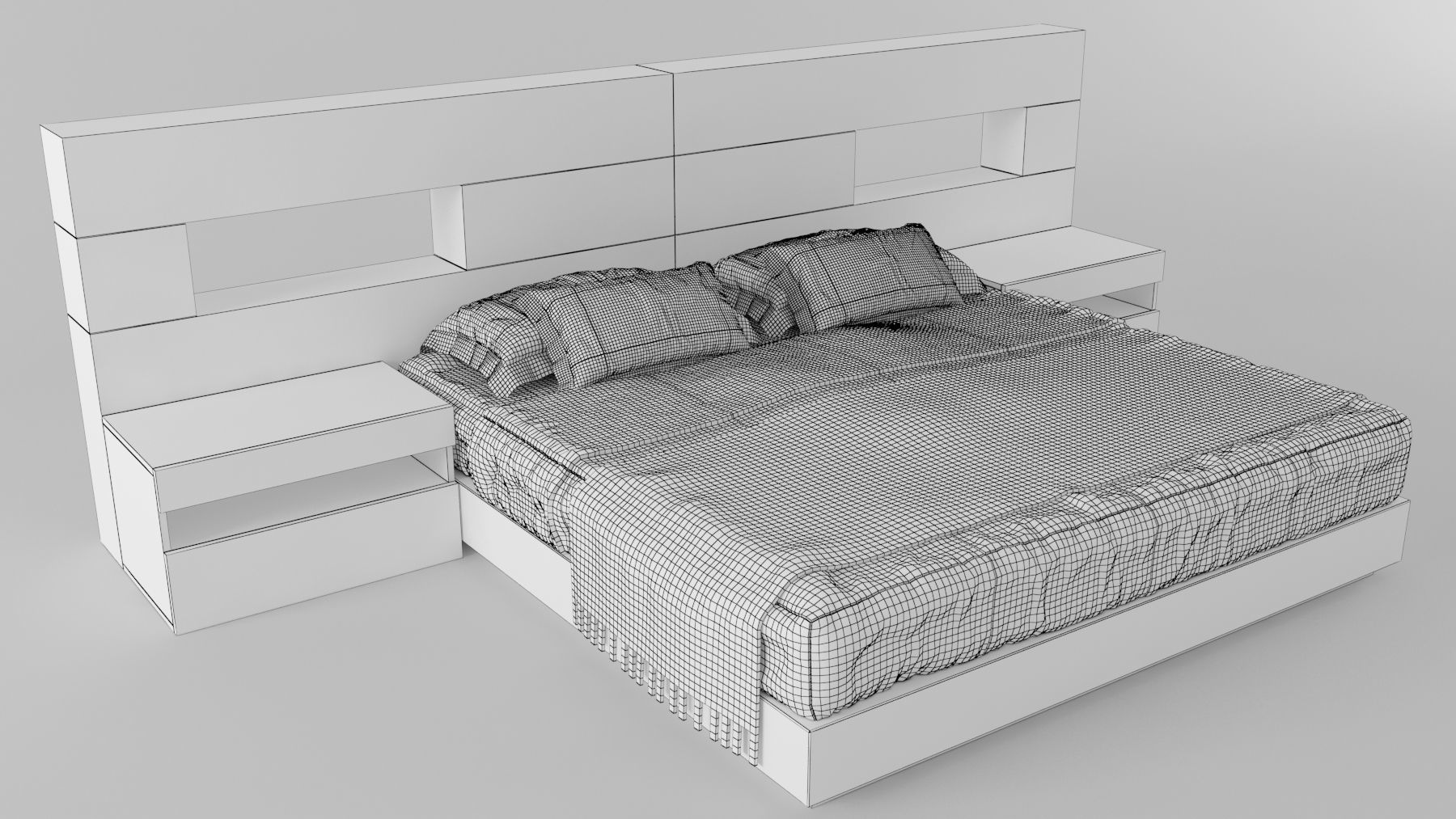 Bed room set 3D model_2
