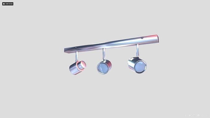 Modern Chrome Spotlight Low-poly 3D model