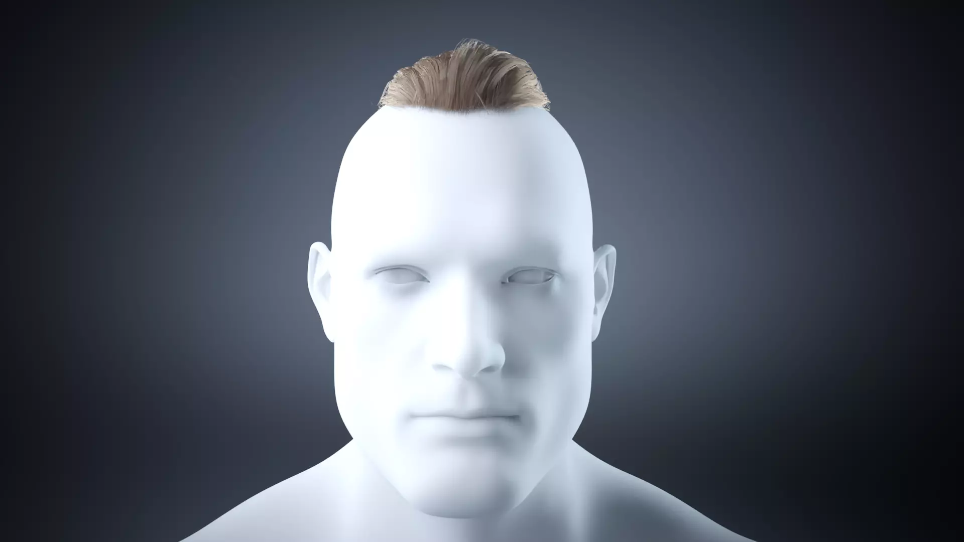 Low poly Ponytail  Haircard Low-poly 3D model_0