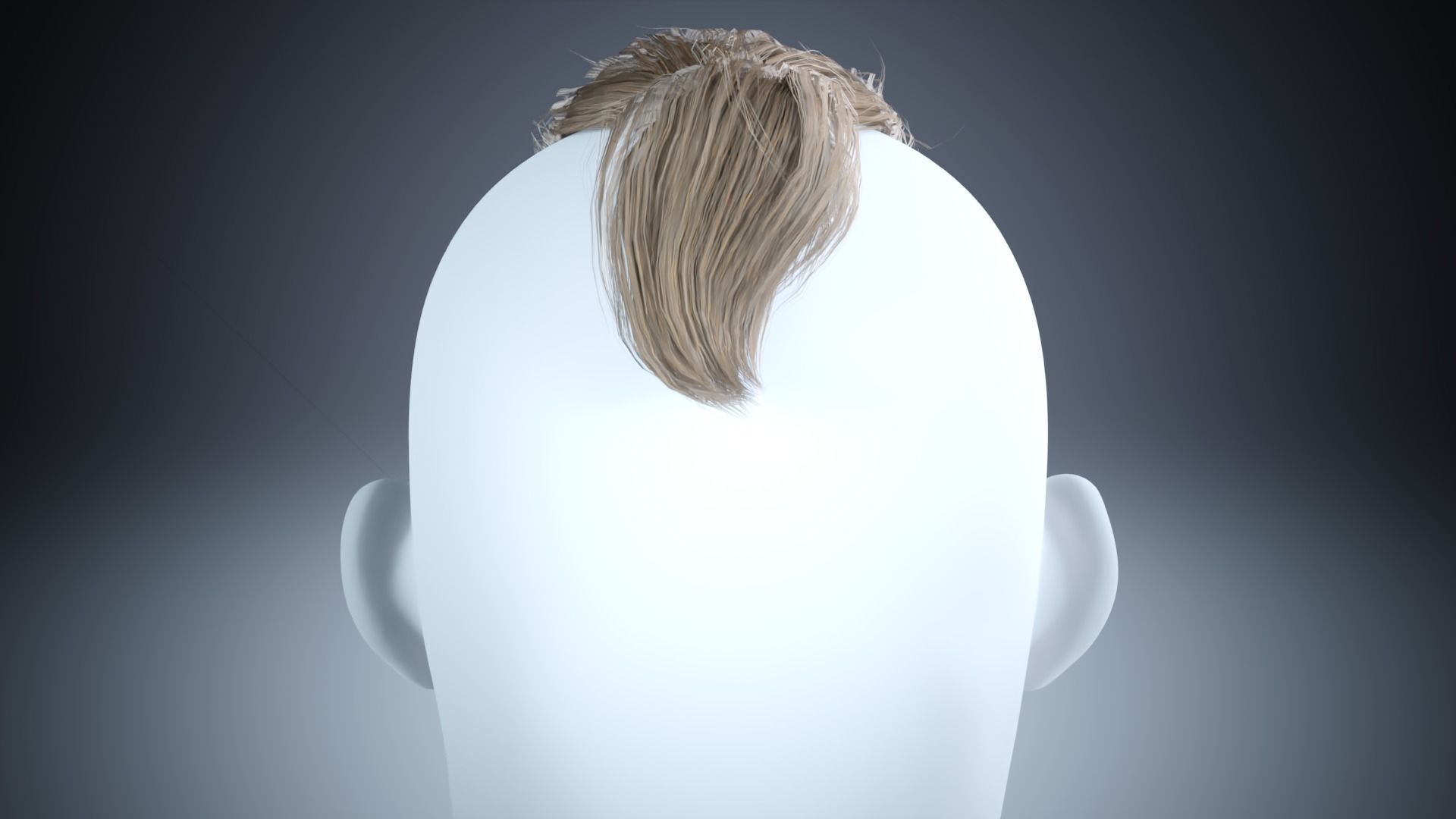 Low poly Ponytail  Haircard Low-poly 3D model_2