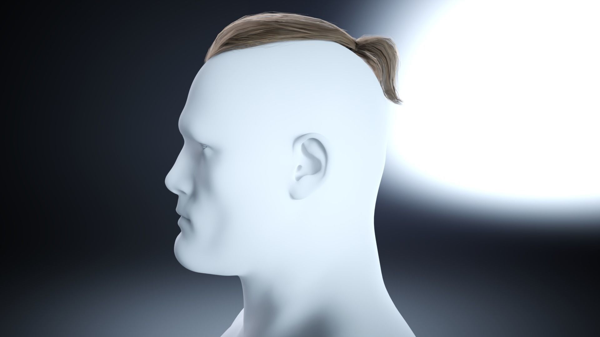 Low poly Ponytail  Haircard Low-poly 3D model_1
