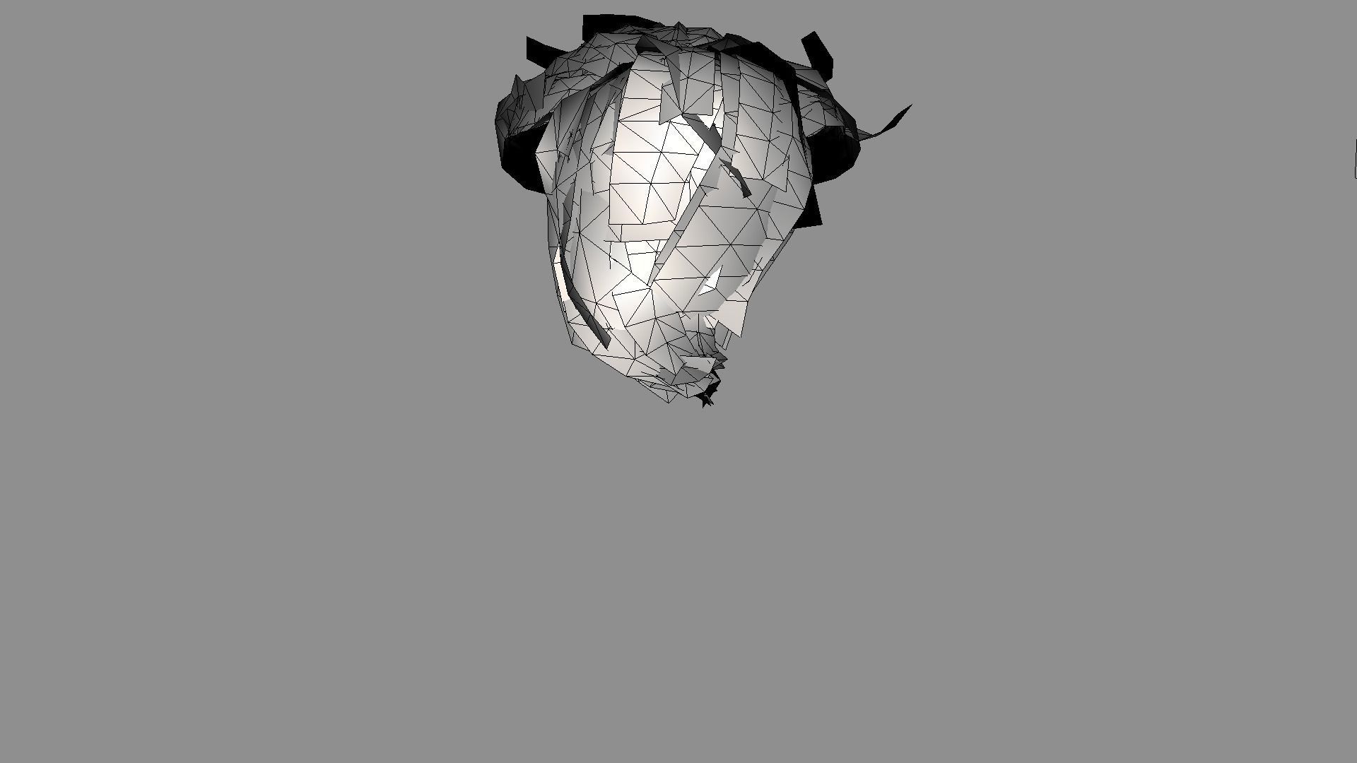 Low poly Ponytail  Haircard Low-poly 3D model_3