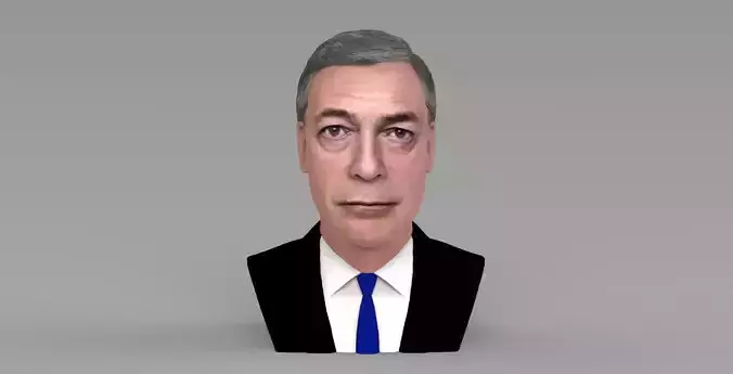 Nigel Farage bust ready for full 3D printing 3D print model