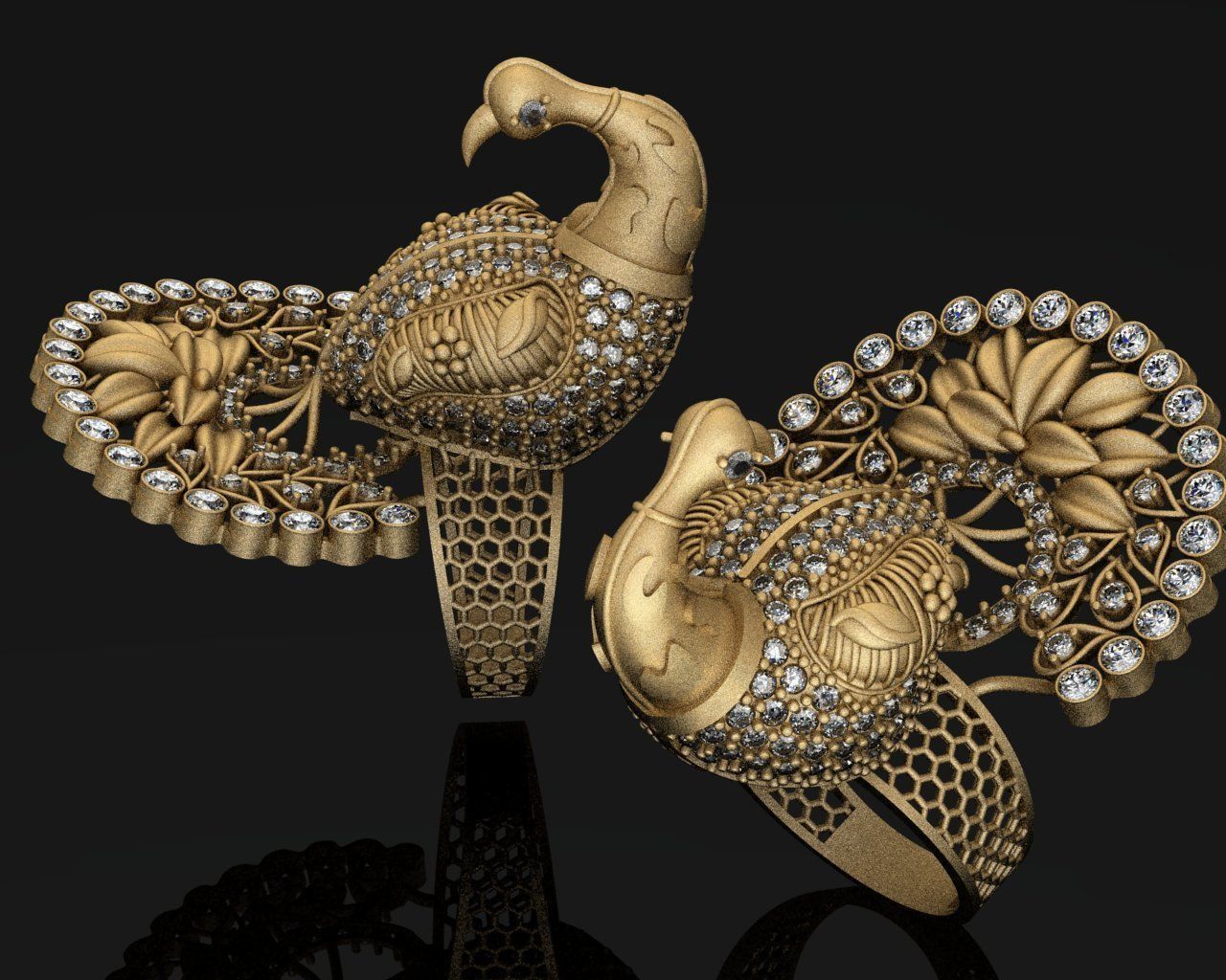  peacock ring   3D print model_4