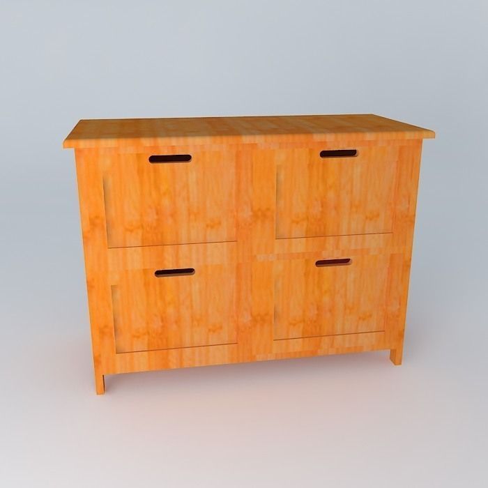 Small bamboo console Free 3D model_2