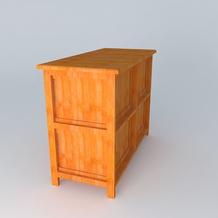 Small bamboo console Free 3D model_1