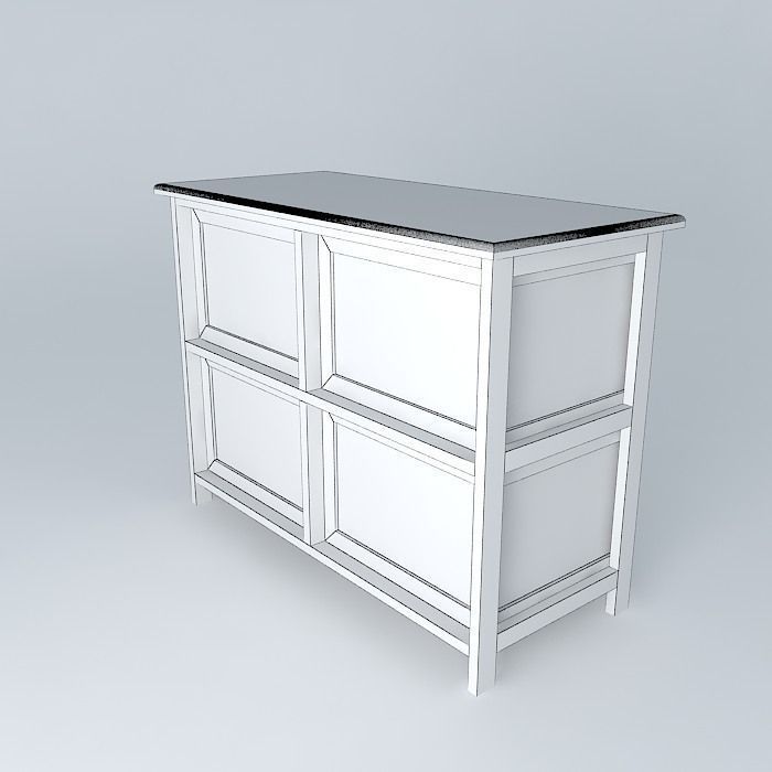 Small bamboo console Free 3D model_3