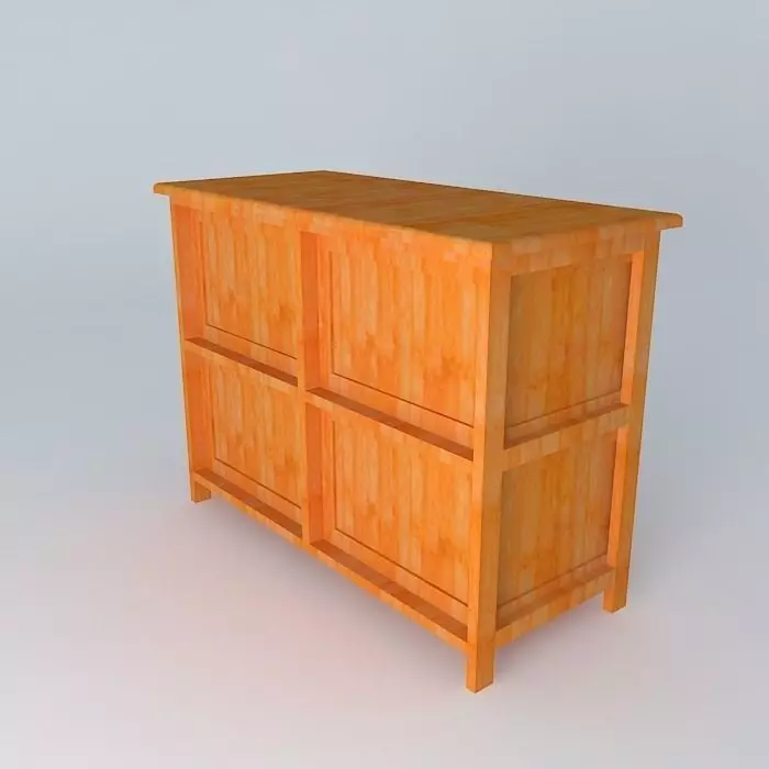 Small bamboo console Free 3D model_0