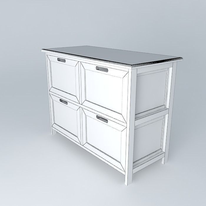 Small bamboo console Free 3D model_4