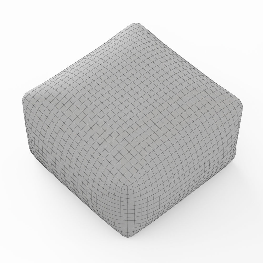 Pouf Youth Faux Fur Light Pink 3D model_5