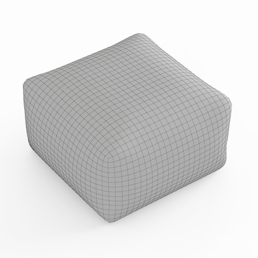 Pouf Youth Faux Fur Light Pink 3D model_4