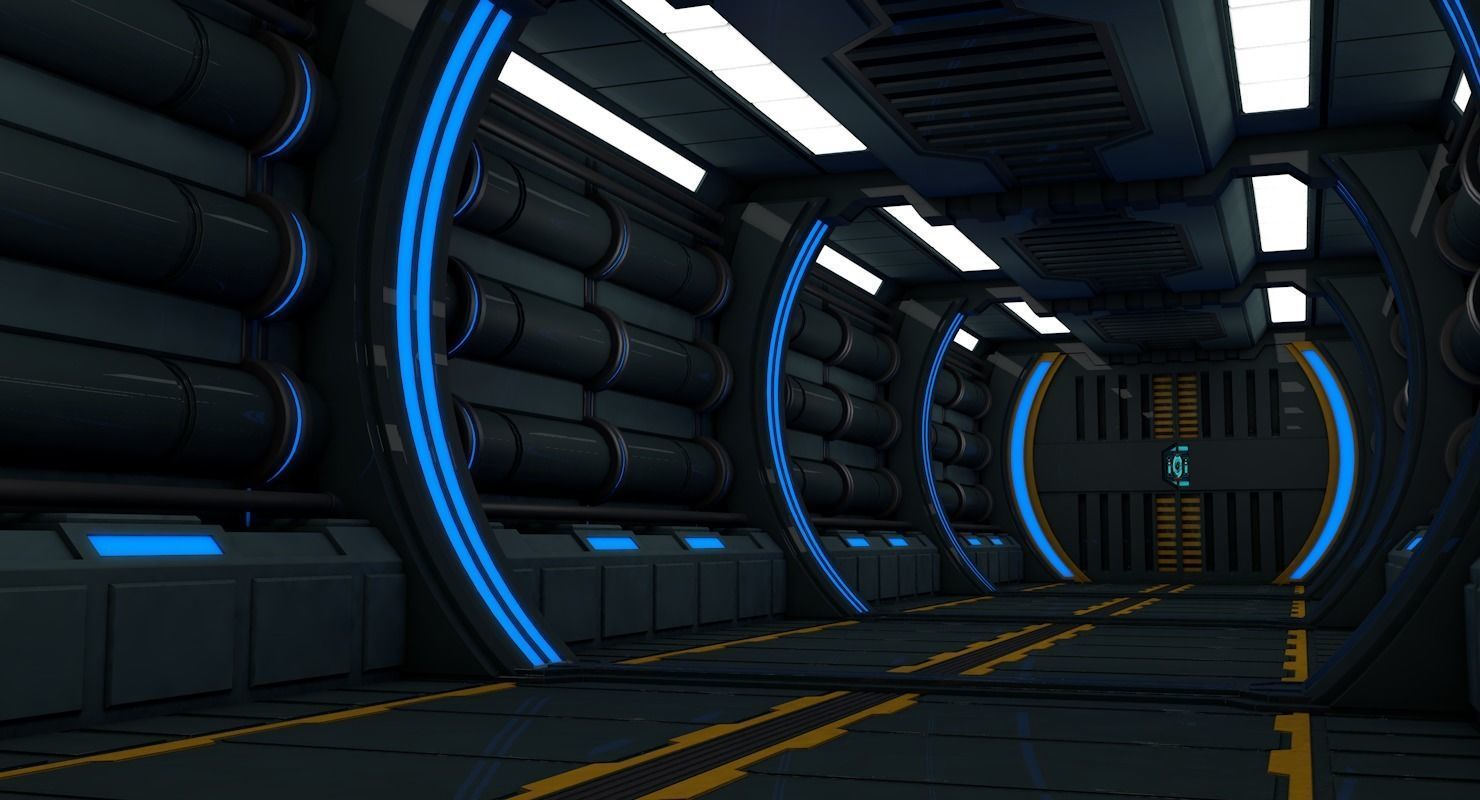 Sci Fi Corridor 3D model_1