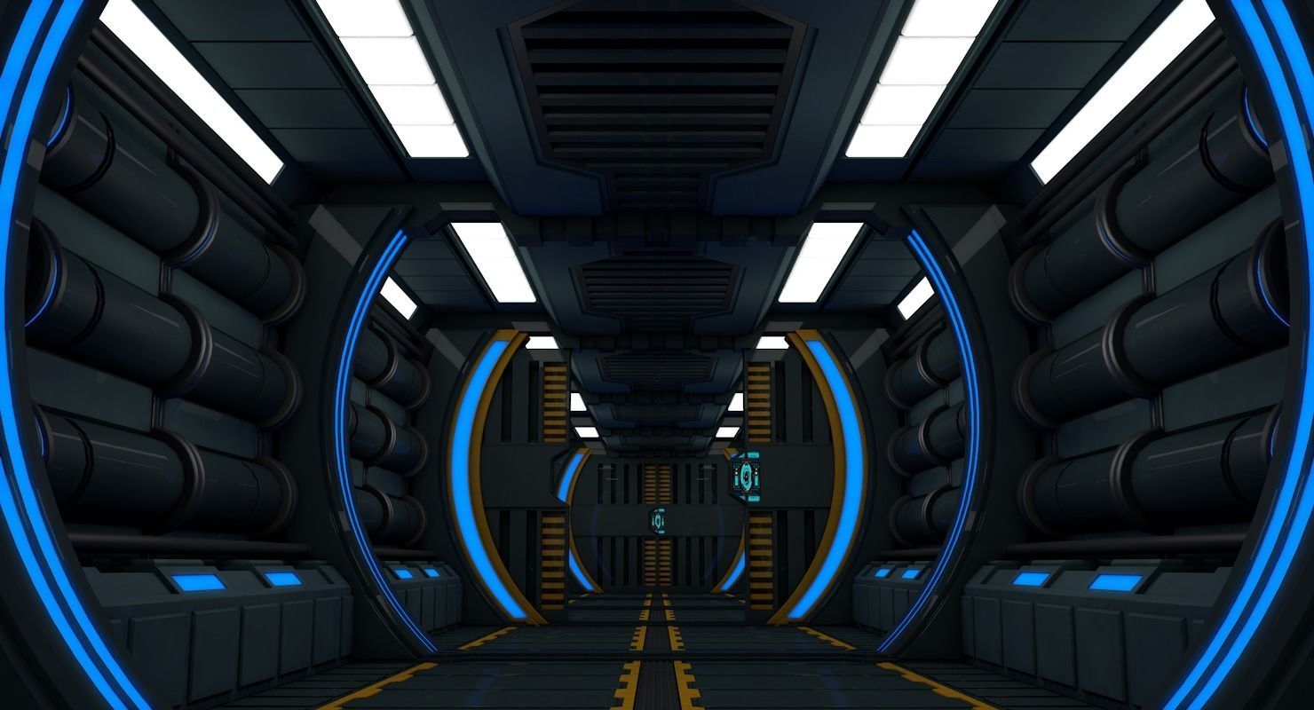 Sci Fi Corridor 3D model_2
