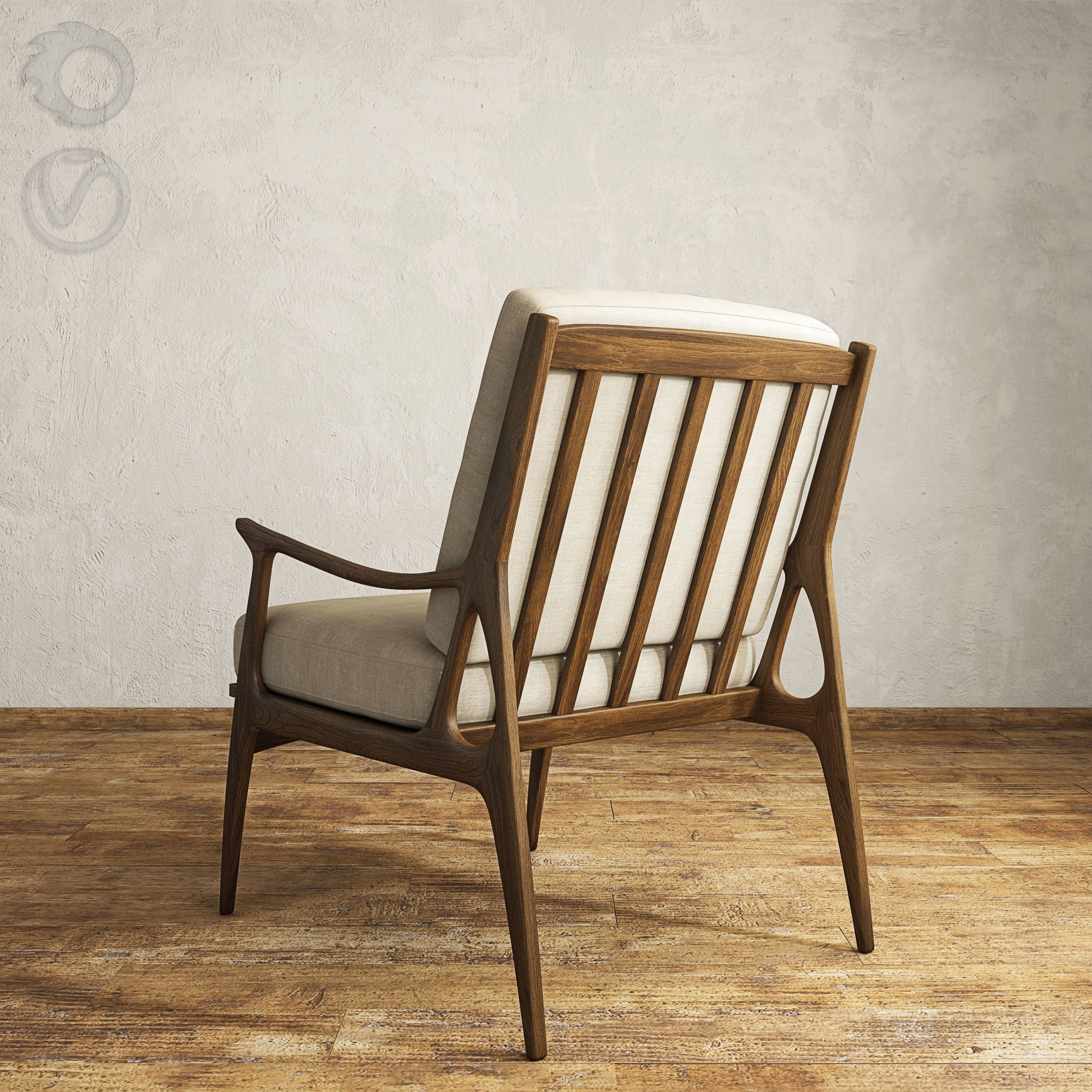 Bassett Serena Armchair 3D model_2
