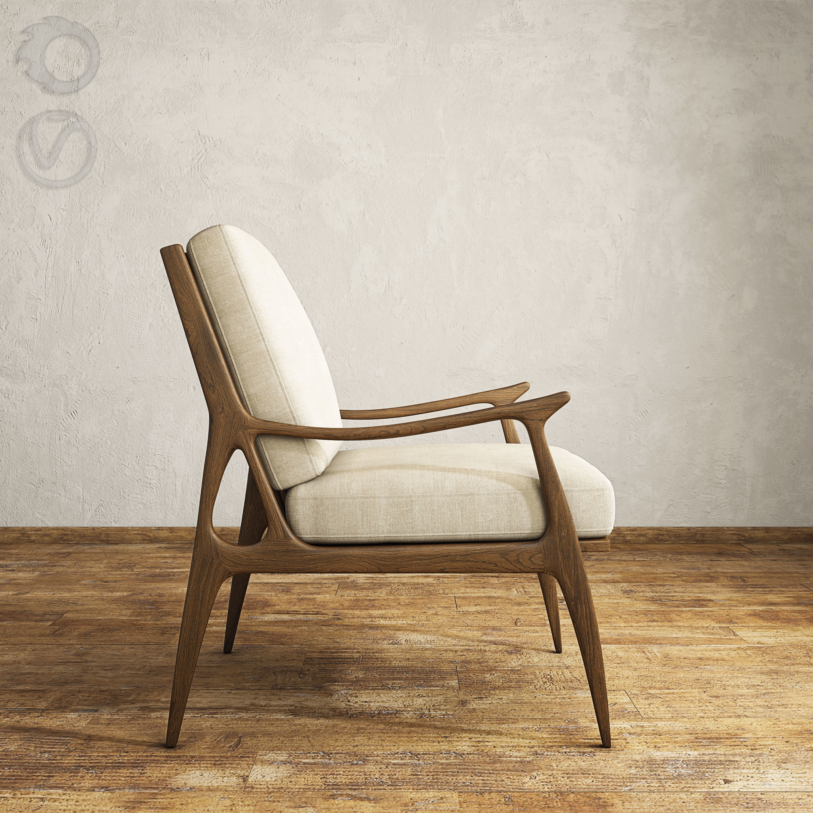 Bassett Serena Armchair 3D model_1