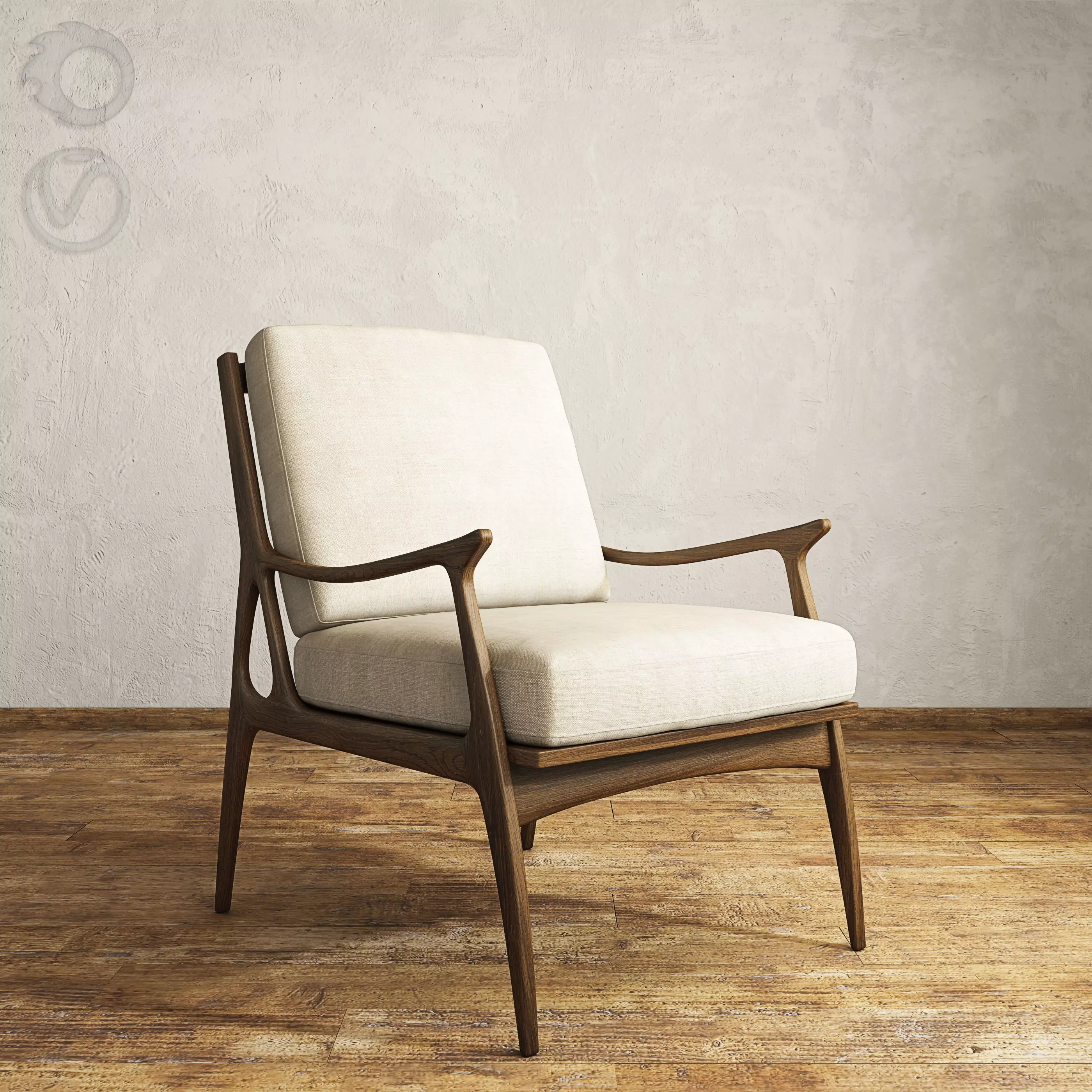 Bassett Serena Armchair 3D model_0