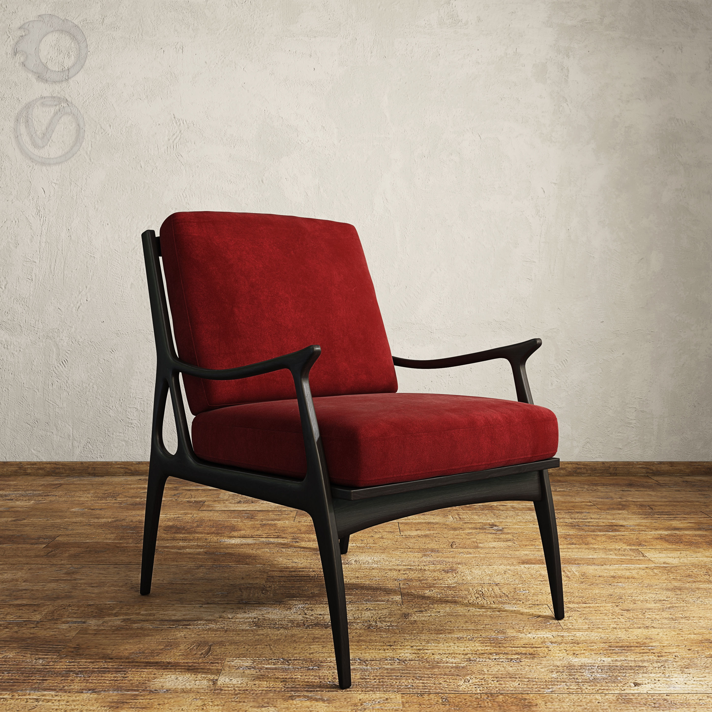 Bassett Serena Armchair 3D model_4