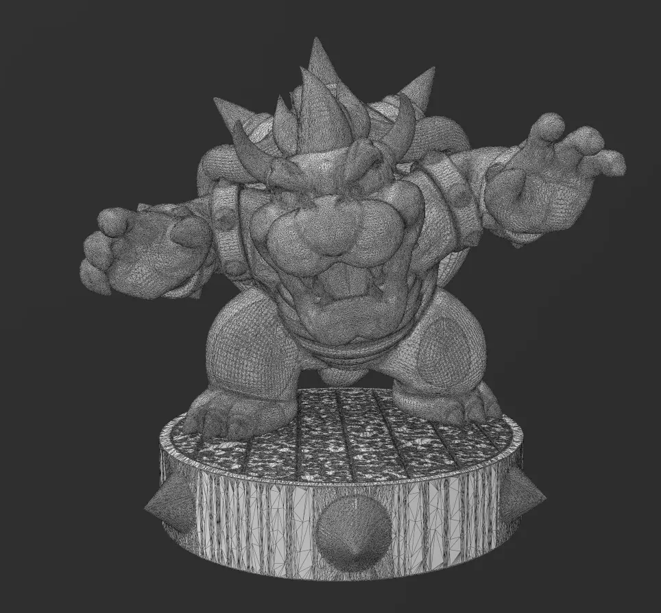 Bowser Statue 3D print model_0