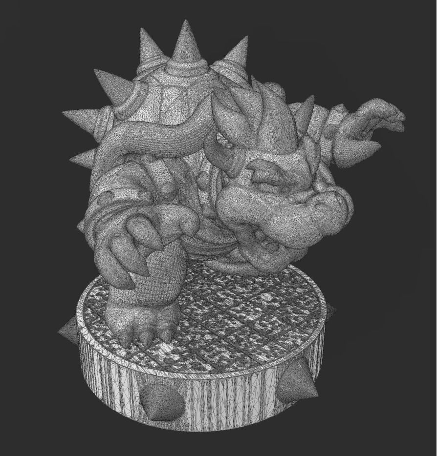 Bowser Statue 3D print model_2