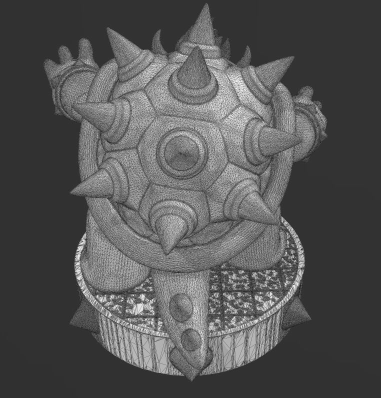 Bowser Statue 3D print model_3
