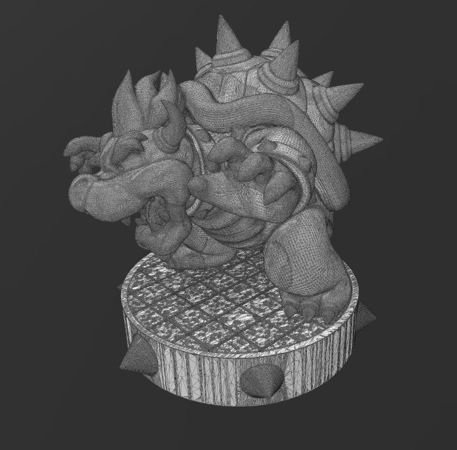 Bowser Statue 3D print model_1