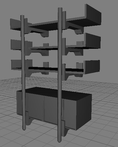 Furniture Cabin 3D model_2