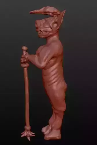 Minotaur figurine of man holding sword