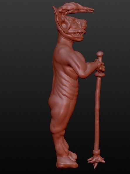 Minotaur figurine of man holding sword 3D model_2