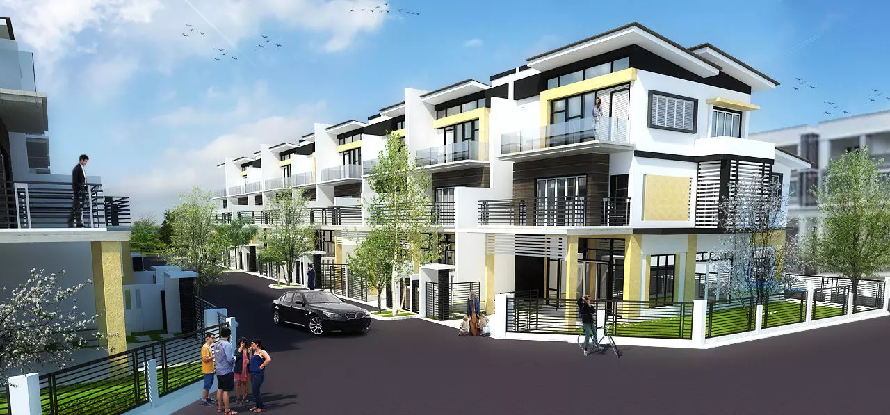 Terrace House Model TERRACE HOUSING 3D model | CGTrader