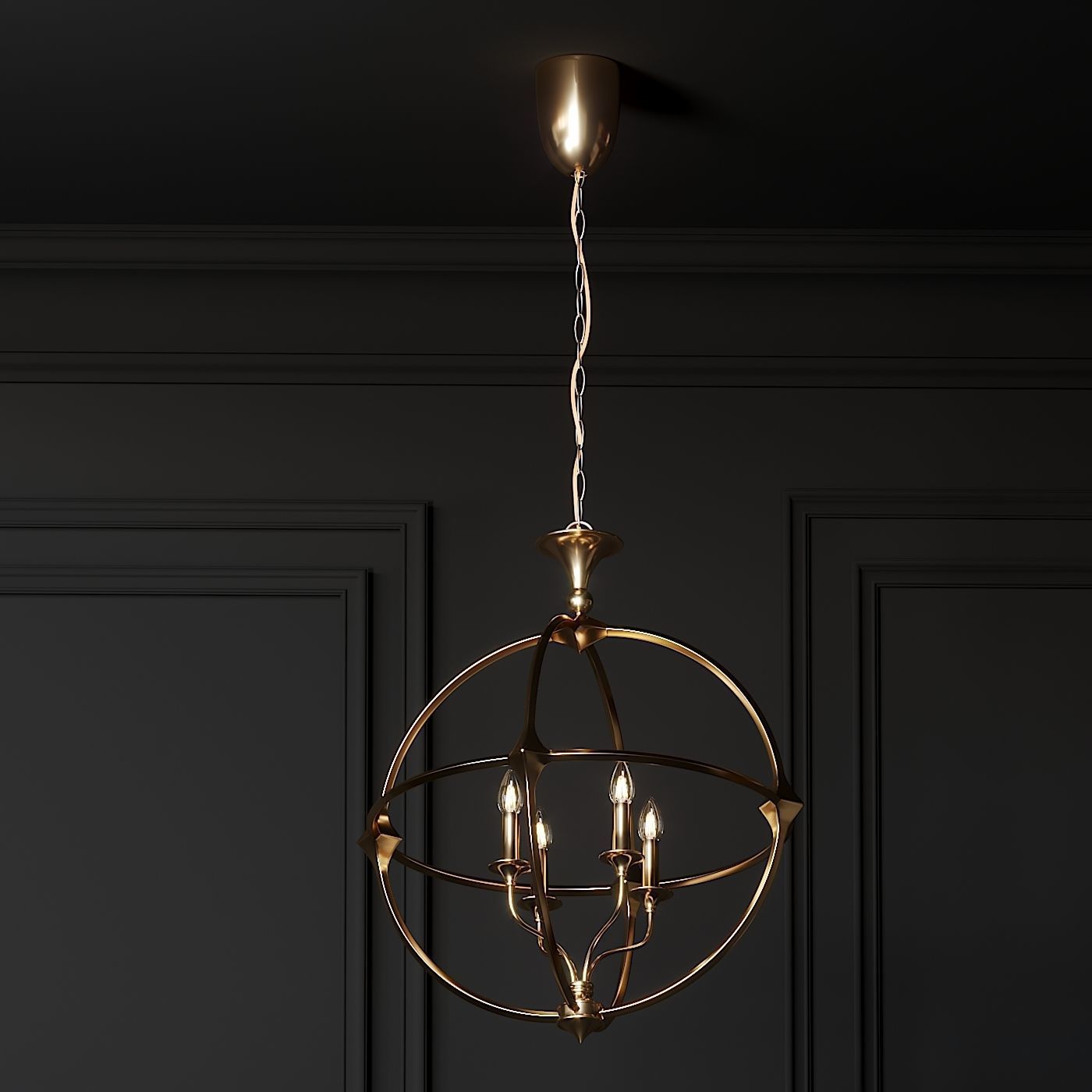 Casa Florentina Lando Orb 4-Light Chandelier 3D model_2