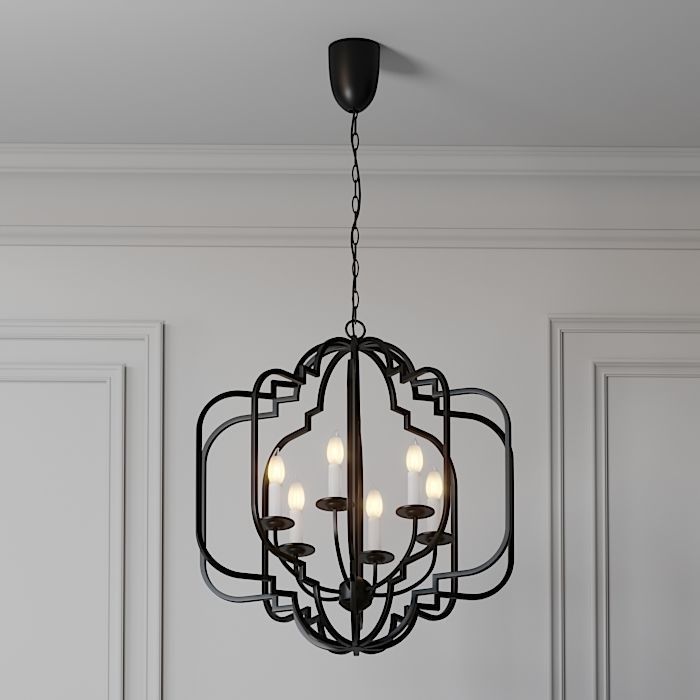 Ballard Designs Katherine 6-Light Geometric Chandelier 3D model_2